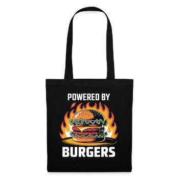 Powered by Burgers – Grill & Fast Food Shirt - Tote Bag - black - Front