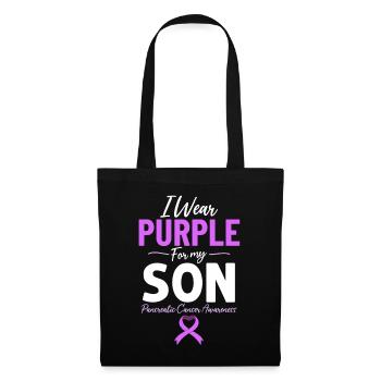 Je porte du violet pour mon fils Cancer du pancréas violet - Sac en tissu - noir - Devant