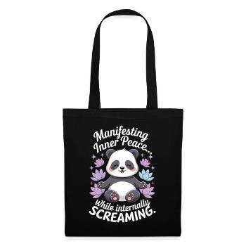 Panda méditer – Zen & Mindfulness - Sac en tissu - noir - Devant
