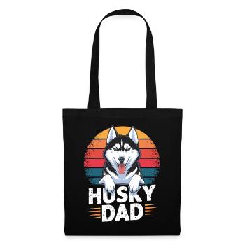 Husky Dad – Geschenk für Husky-Liebhaber - Stoffbeutel - Schwarz - Vorne