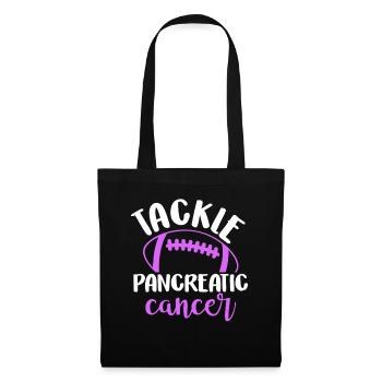 Tacle Cancer du Pancréas Football Drôle Violet - Sac en tissu - noir - Devant
