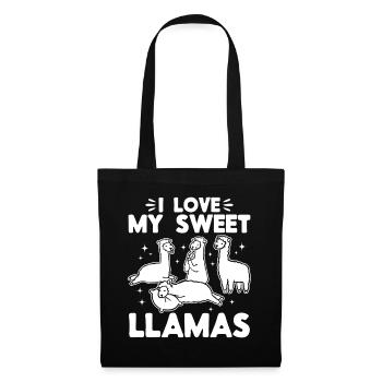 Alpaca Lover Llama Lover - I love my sweet Llamas - Tote Bag - black - Front