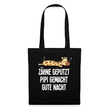 Sleeping Giraffe Funny Teeth Brushed Saying - Tote Bag - black - Front