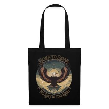 Born to Soar | Majestic Eagle & Freedom Quote - Tote Bag - black - Front