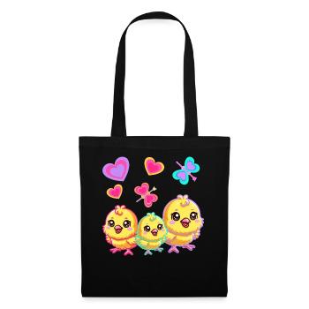 Rétro Pâques Poussin Enfants Enfant Bébé Années 80 90 - Sac en tissu - noir - Devant