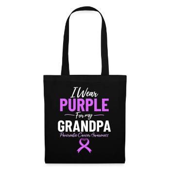 I Wear Purple for My Grandpa Chemotherapy - Tote Bag - black - Front