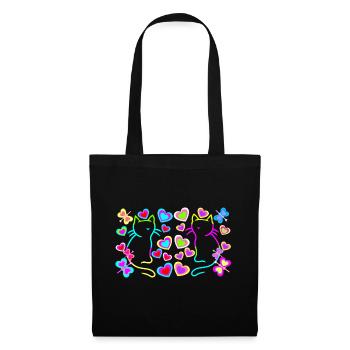 Cats Cat Retro 80s 90s Vintage Kids - Tote Bag - black - Front