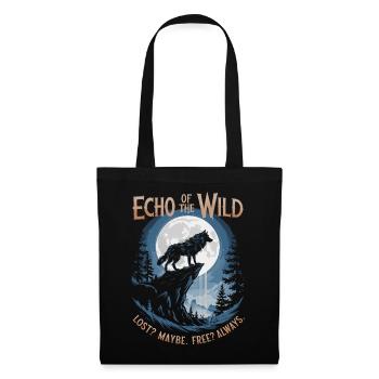 Écho de la nature - Loup hurlant, liberté et nature - Sac en tissu - noir - Devant