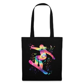 Snowboarder Snowboarding Snowboard - Sac en tissu - noir - Devant
