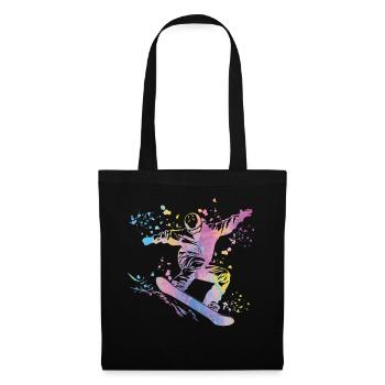 Snowboarder Snowboarding Snowboard - Sac en tissu - noir - Devant