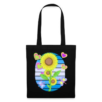 Tournesol Tournesol Rétro Années 80 Années 90 Vintage - Sac en tissu - noir - Devant