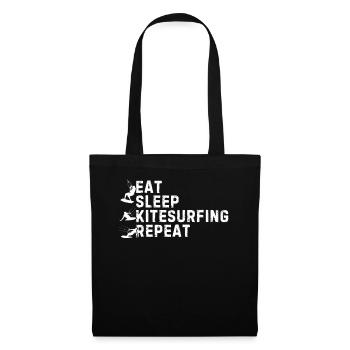 Eat Sleep Kitesurfing Repeat - Kitesurfer - Tote Bag - black - Front