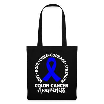 Colon Cancer Awareness Blue Ribbon Colonoscopy - Tote Bag - black - Front