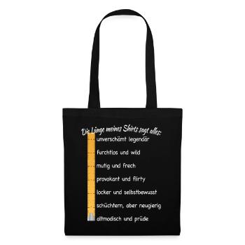 Party Länge Meines Shirts Sagt Alles Feiern JGA - Stoffbeutel - Schwarz - Vorne
