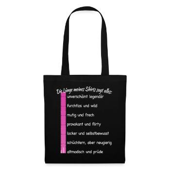 Party Länge Meines Shirts Sagt Alles Feiern JGA - Stoffbeutel - Schwarz - Vorne