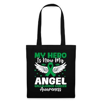 Mon héros est maintenant mon ange drôle cancer de la vésicule biliaire - Sac en tissu - noir - Devant