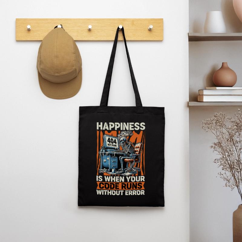 Coder Happiness Is When Your Code Runs Developer Stoffbeutel
