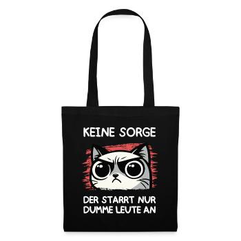 Grumpy Blick – Der starrt nur dumme Leute an - Stoffbeutel - Schwarz - Vorne