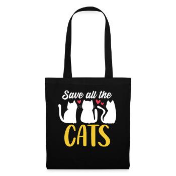 Save All The Cats Animal Activist Funny Foster - Tote Bag - black - Front