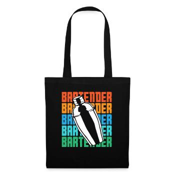 Barman Shaker Style Rétro Design - Sac en tissu - noir - Devant