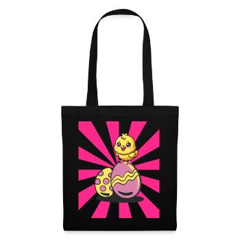 Retro Easter Easter Eggs Chick Kids Child - Tote Bag - black - Front