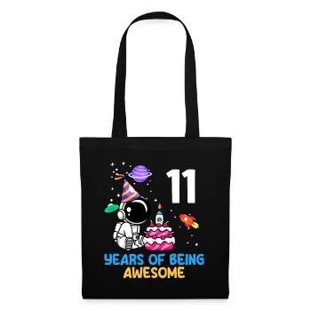 11 ans d’aventure d’anniversaire d’astronaute - Sac en tissu - noir - Devant