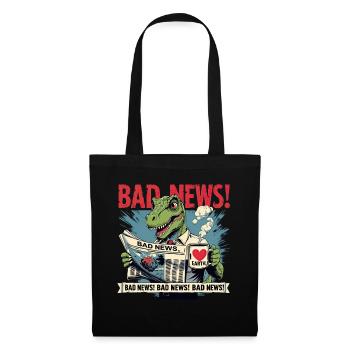 Bad News Dino – Apocalypse Humor - Tote Bag - black - Front