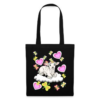 Spring Sheep Sheep Lamb Cloud Kids Child Baby - Tote Bag - black - Front