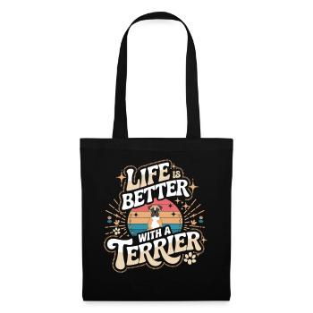My heart beats for terriers - Tote Bag - black - Front