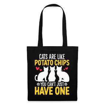 Cats Are Like Potato Chips Animal Activist Funny - Tote Bag - black - Front