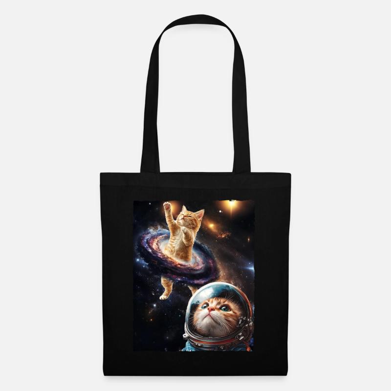Cute Cat Meme Outerspace Galaxy Space Astrology - Stoffbeutel - Schwarz