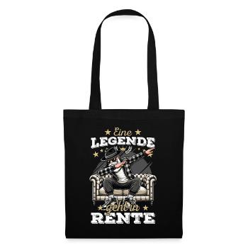 Eine Legende geht in Rente Rentner Renteneintritt - Stoffbeutel - Schwarz - Vorne