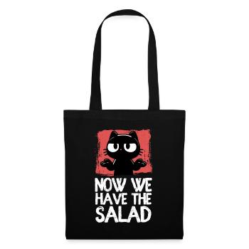 Now we have the salad: Schwarze Katze Chaosmodus - Stoffbeutel - Schwarz - Vorne
