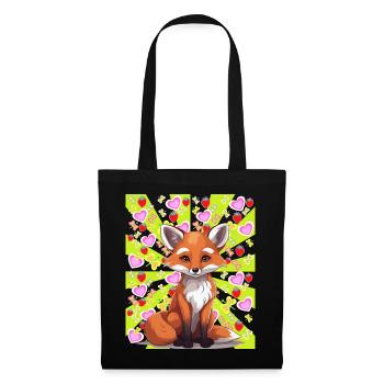 Renard Renards Enfants Été Été Rétro Coloré - Sac en tissu - noir - Devant