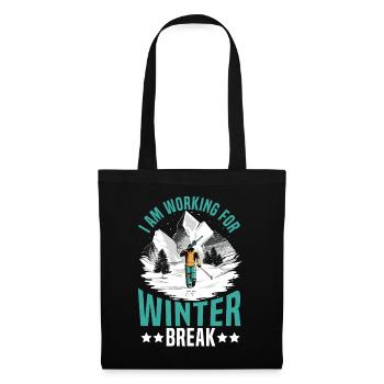 Hiver froid Je travaille pour les vacances d’hiver - Sac en tissu - noir - Devant