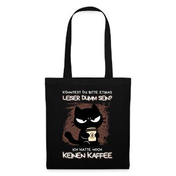 Kaffee. Jetzt. Sofort. – Grumpy Style mit Koffein - Stoffbeutel - Schwarz - Vorne