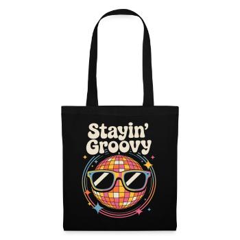 Boule disco colorée avec lunettes de soleil - Sac en tissu - noir - Devant