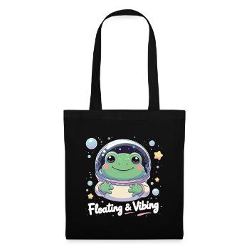 Floating & Vibing – Astronaut Frog in Space - Tote Bag - black - Front