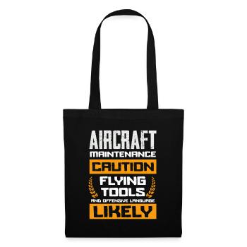 Aircraft Maintenance Caution Flying Tools Likely - Tote Bag - black - Front