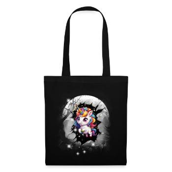 Licorne Licorne Créature mythique Créature mythique Enfants - Sac en tissu - noir - Devant