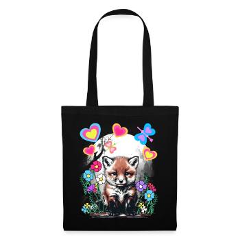 Printemps Rétro Renards Renards Début de printemps - Sac en tissu - noir - Devant