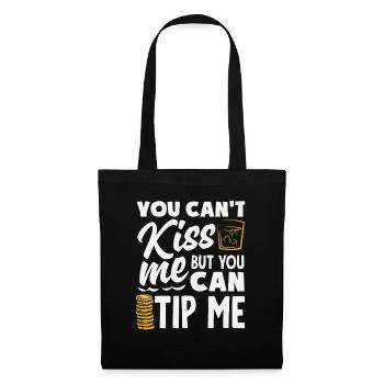 Tu ne peux pas m’embrasser, mais tu peux m’embrasser - Sac en tissu - noir - Devant