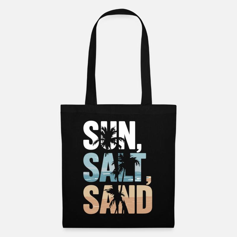 Sun, Salt, Sand – Strandzeit! - Stoffbeutel - Schwarz