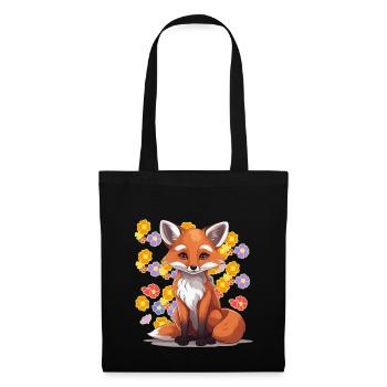années 80 90 renard renards enfants vintage rétro - Sac en tissu - noir - Devant