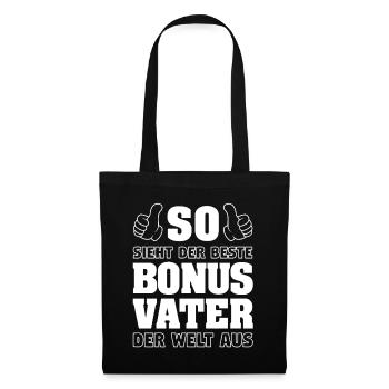 Bonus Vater Stiefvater Stiefpapa Vatertag Geschenk - Stoffbeutel - Schwarz - Vorne
