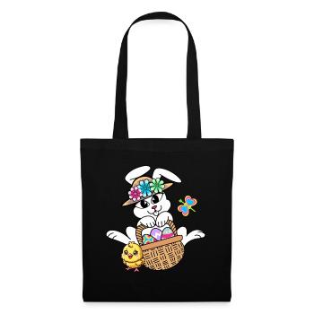 Rétro Pâques Pâques Lapin Oeufs de Pâques Chick Kids - Sac en tissu - noir - Devant