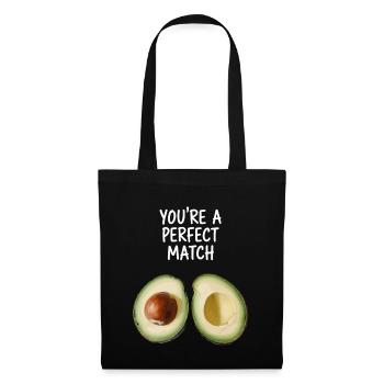 Avocado Liebe You're A Perfect Match Valentinstag - Stoffbeutel - Schwarz - Vorne