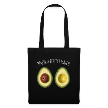 Avocado Liebe You're A Perfect Match Valentinstag - Stoffbeutel - Schwarz - Vorne
