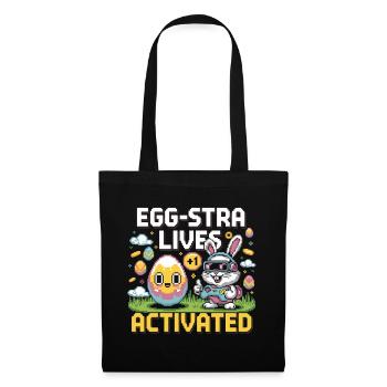 Egg-stra Lives – Retro Easter Bunny - Tote Bag - black - Front