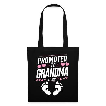 Promoted to Grandma Est 2025 Baby Announcement - Tote Bag - black - Front